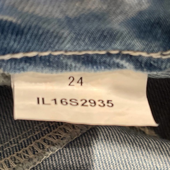 Some Days Lovin Denim Short Skirt Sz 24 Side Zip Light-Wash S924-210 - Picture 8 of 9